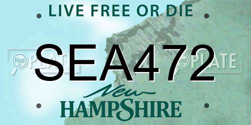 SEA472 New Hampshire License Plate