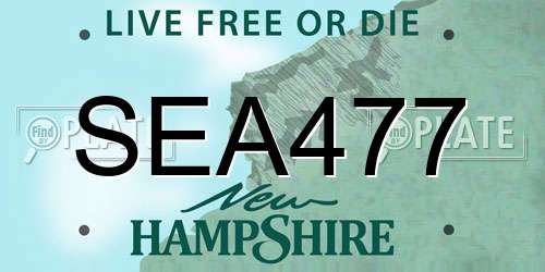 SEA477 New Hampshire License Plate