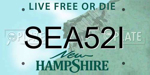 SEA52I New Hampshire License Plate
