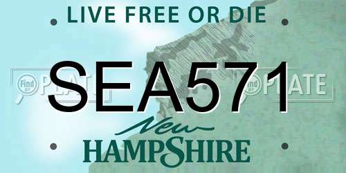 SEA571 New Hampshire License Plate