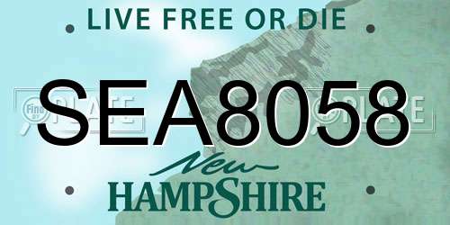SEA8058 New Hampshire License Plate