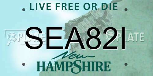 SEA82I New Hampshire License Plate