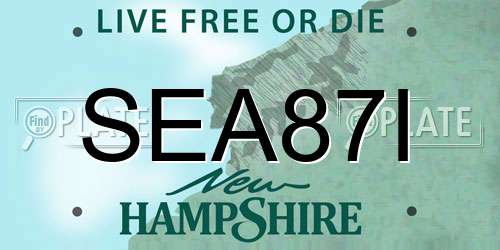 SEA87I New Hampshire License Plate