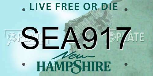 SEA917 New Hampshire License Plate