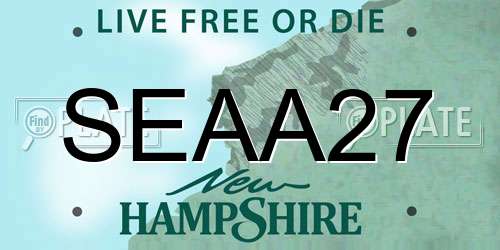 SEAA27 New Hampshire License Plate
