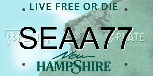 SEAA77 New Hampshire License Plate