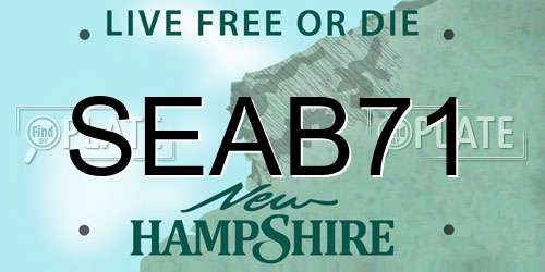SEAB71 New Hampshire License Plate