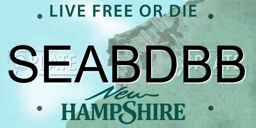 SEABDBB New Hampshire License Plate