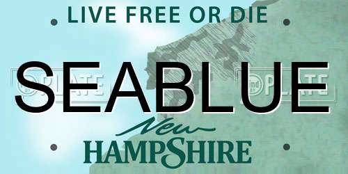 SEABLUE New Hampshire License Plate