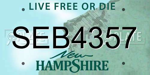 SEB4357 New Hampshire License Plate