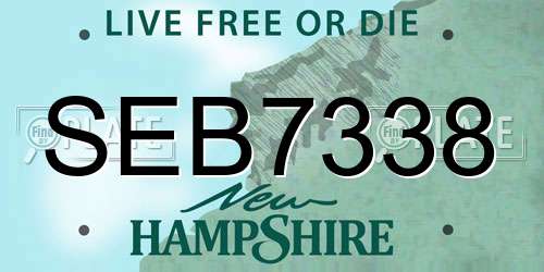 SEB7338 New Hampshire License Plate