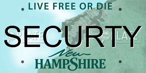 SECURTY New Hampshire License Plate