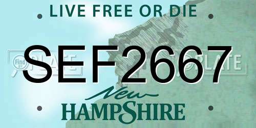 SEF2667 New Hampshire License Plate
