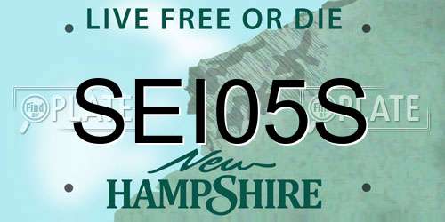 SEI05S New Hampshire License Plate