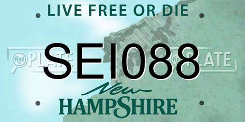 SEI088 New Hampshire License Plate