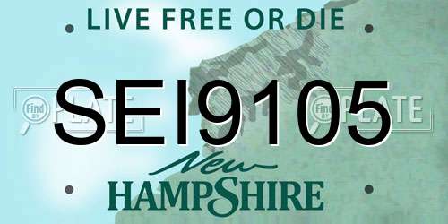 SEI9105 New Hampshire License Plate