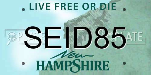 SEID85 New Hampshire License Plate