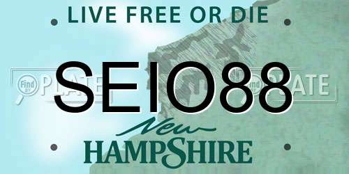 SEIO88 New Hampshire License Plate