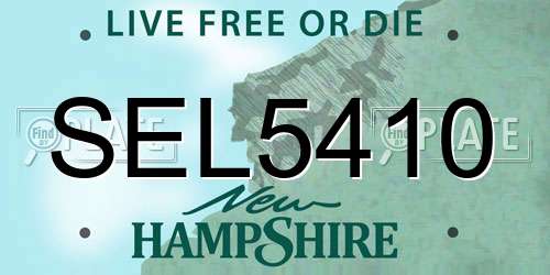 SEL5410 New Hampshire License Plate