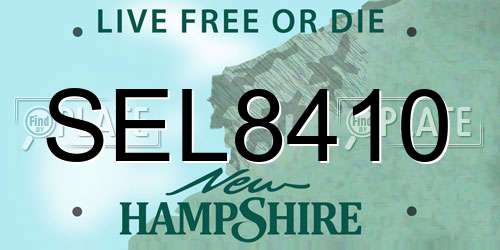 SEL8410 New Hampshire License Plate