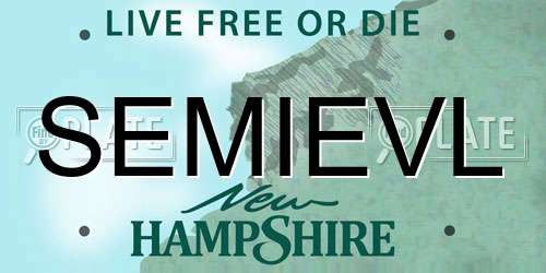 SEMIEVL New Hampshire License Plate
