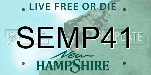 SEMP41 New Hampshire License Plate