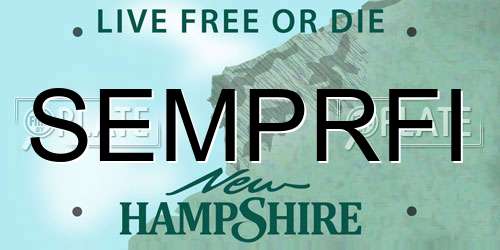 SEMPRFI New Hampshire License Plate