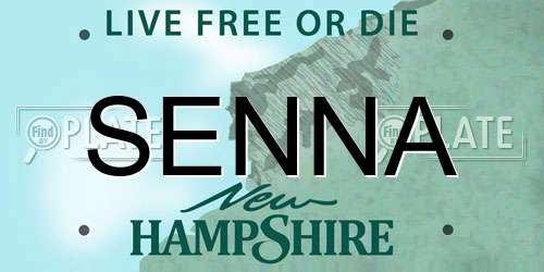 SENNA New Hampshire License Plate
