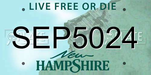 SEP5024 New Hampshire License Plate