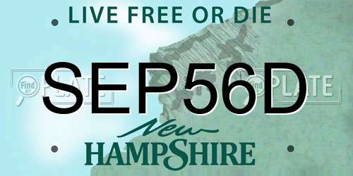 SEP56D New Hampshire License Plate