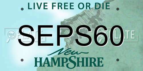 SEPS60 New Hampshire License Plate