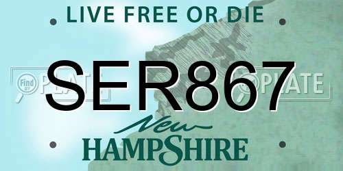 SER867 New Hampshire License Plate