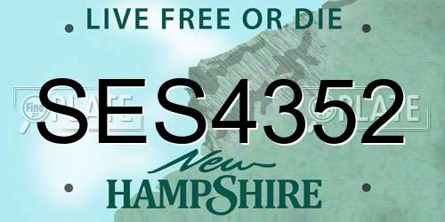 SES4352 New Hampshire License Plate