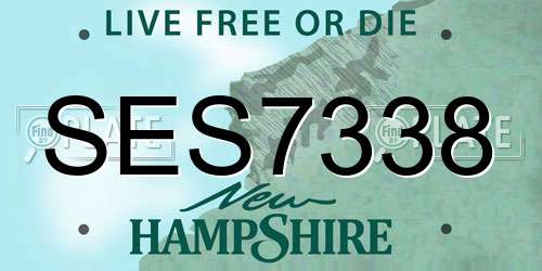 SES7338 New Hampshire License Plate