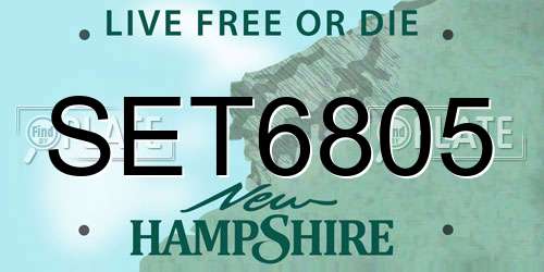 SET6805 New Hampshire License Plate
