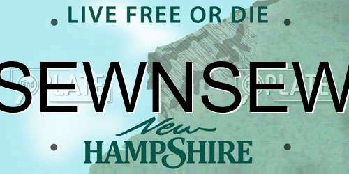 SEWNSEW New Hampshire License Plate