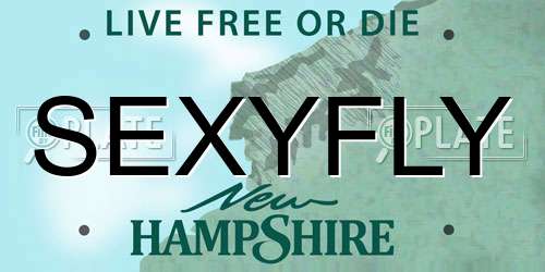 SEXYFLY New Hampshire License Plate