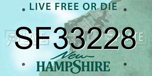 SF33228 New Hampshire License Plate