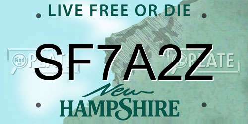 SF7A2Z New Hampshire License Plate