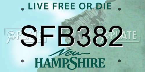 SFB382 New Hampshire License Plate