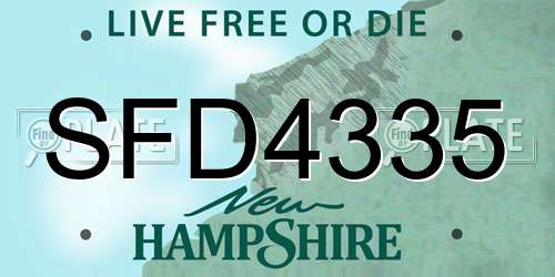 SFD4335 New Hampshire License Plate