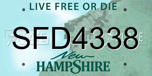 SFD4338 New Hampshire License Plate