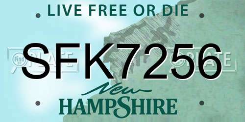 SFK7256 New Hampshire License Plate