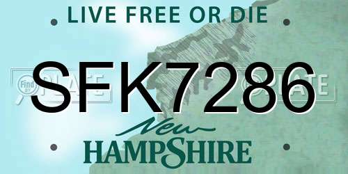 SFK7286 New Hampshire License Plate
