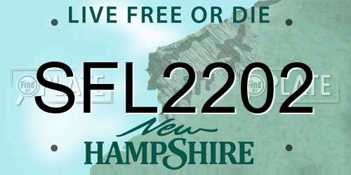 SFL2202 New Hampshire License Plate
