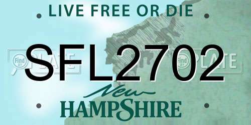 SFL2702 New Hampshire License Plate