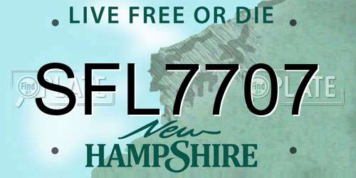 SFL7707 New Hampshire License Plate