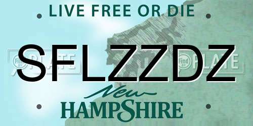 SFLZZDZ New Hampshire License Plate