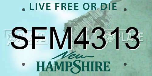 SFM4313 New Hampshire License Plate