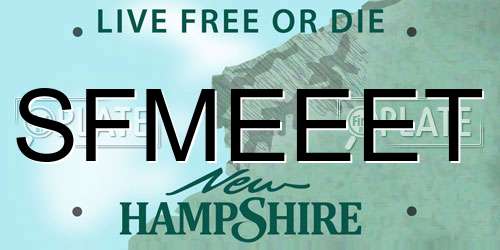 SFMEEET New Hampshire License Plate